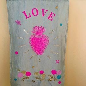 Rachel Ashwell Shabby Chic Couture Raw Silk Banner NWOT